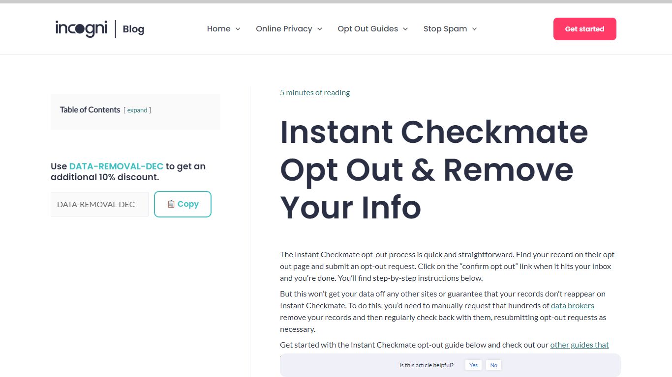 Instant Checkmate Opt Out & Remove Your Info [2023] | Incogni